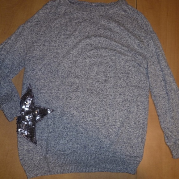 3/$10 - Sweater with sequin star size large - Picture 5 of 5